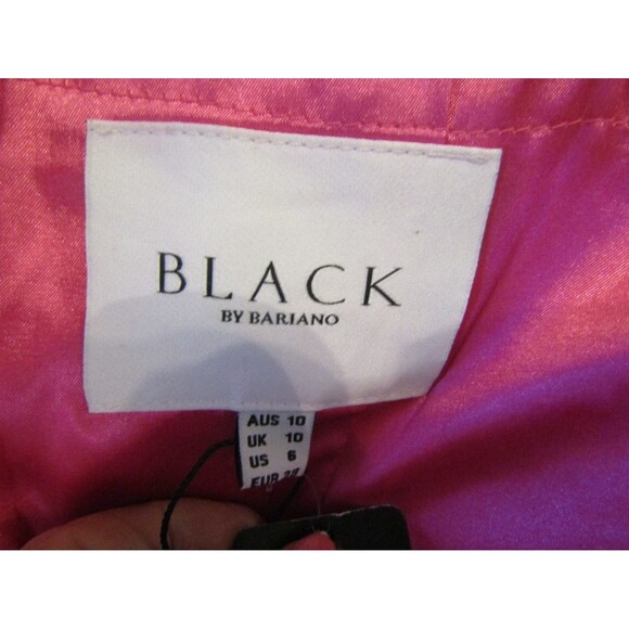 Black by Bariano Kora Midi Dress NWT V Neck Aline Barbie Pink Retail $247 Size 6 - Picture 9 of 11